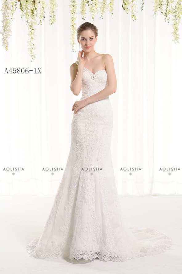 Lace Cape Beaded Sheath Bridal Gown